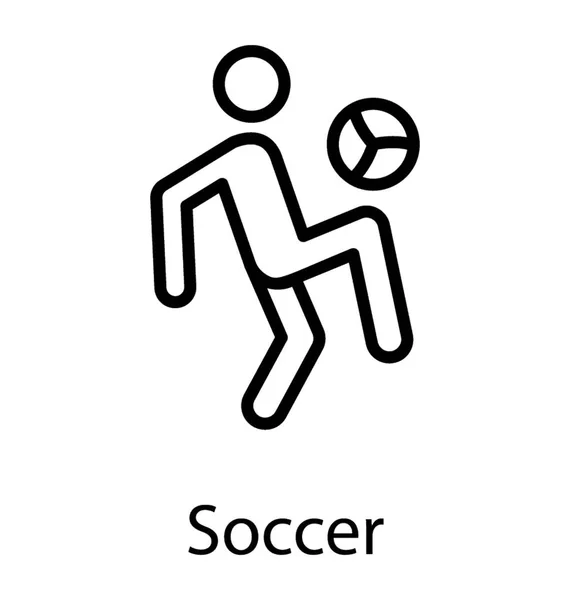 Avatar Humano Pateando Pelota Con Rodillas Para Agarrar Icono Del — Vector de stock