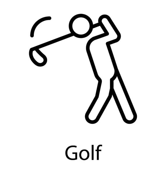 Palo Golf Retención Humana Acción Swing Mostrando Icono Swing Golf — Vector de stock