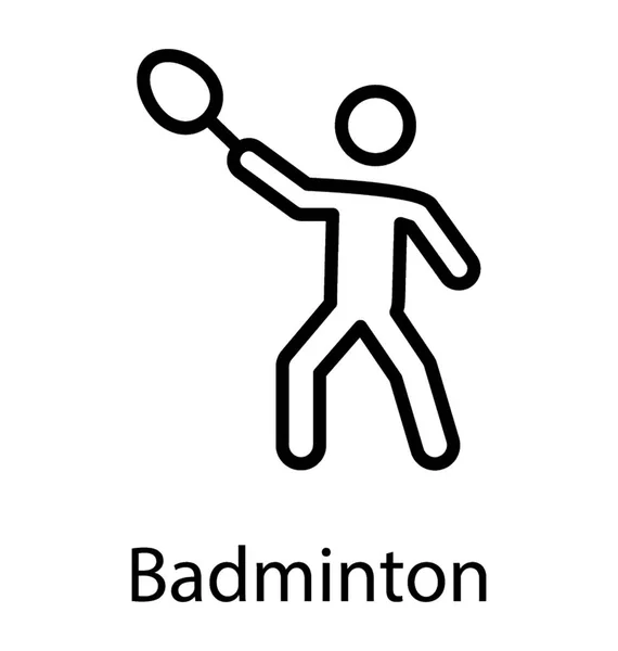 Avatar Humano Com Raquete Ação Serviço Denotando Badminton —  Vetores de Stock