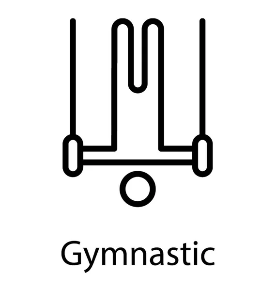 Jimnastikçi Simgesi Yüzük Sürükleyici Vücut Aşağı Bir Yukarı Yönlü Tarafından — Stok Vektör