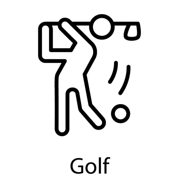 Figur Svänga Käppen Luften Åtgärd För Golf Swing Ikon — Stock vektor