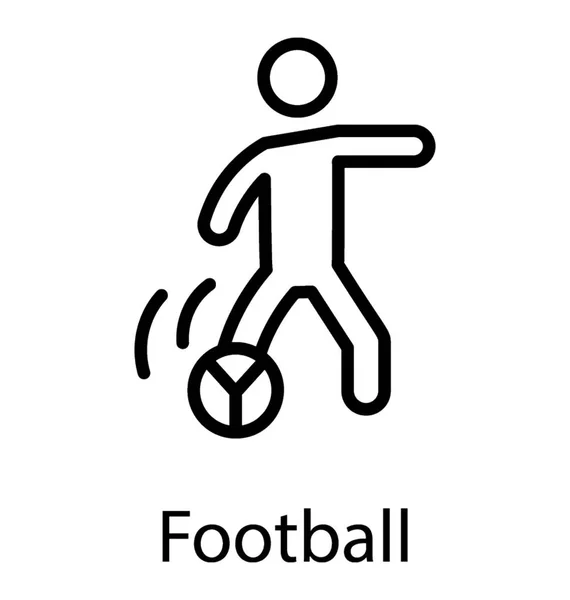 Figure Posant Avec Une Balle Montrant Icône Pour Football — Image vectorielle