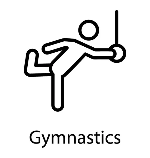 Gymnast Som Innehar Ring Att Klargöra Ikonen För Gymnastik — Stock vektor
