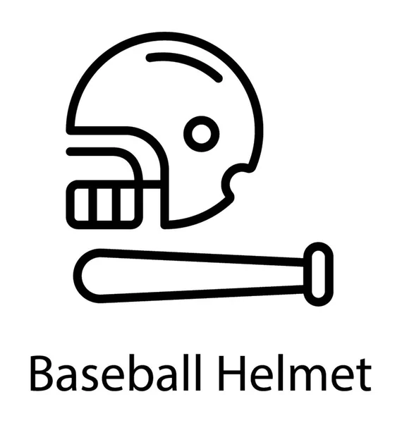 Casque Chauve Souris Référant Icône Kit Baseball — Image vectorielle