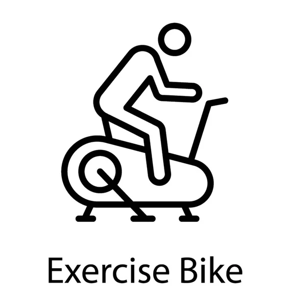 Figure Stationary Bike Denoting Exercise Cycle Icon — Stock Vector