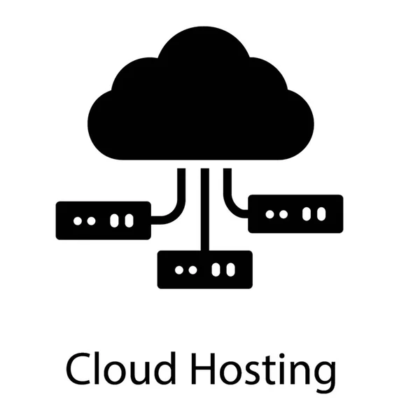 Databáze Připojené Cloud Takže Ikony Pro Cloud Hosting — Stockový vektor