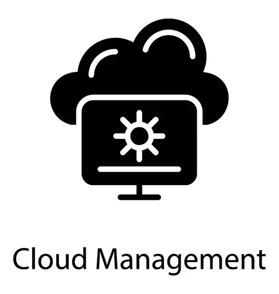 Bildschirm Mit Rädchen Und Einer Wolke Hintergrund Die Cloud Management — Stockvektor