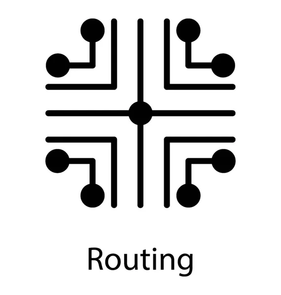 图标中节点的平方以显示路由概念 — 图库矢量图片