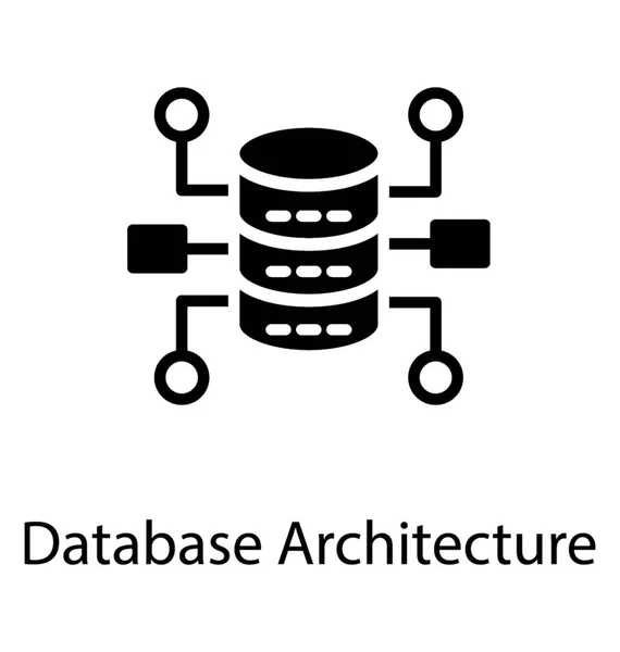 Hardwareenheder Løkke Vise Databasearkitekturikon – Stock-vektor