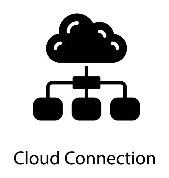Una Red Con Concepto Cloud Making Para Conexión Nube — Vector de stock