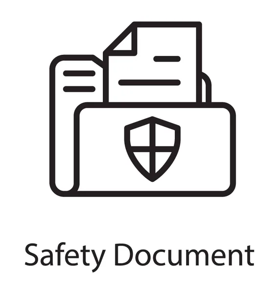 Folder Some Files Protection Symbol Denoting Safety Document Icon — Stock Vector