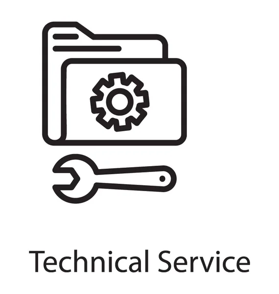 Dossier Avec Des Outils Montrant Service Technique — Image vectorielle