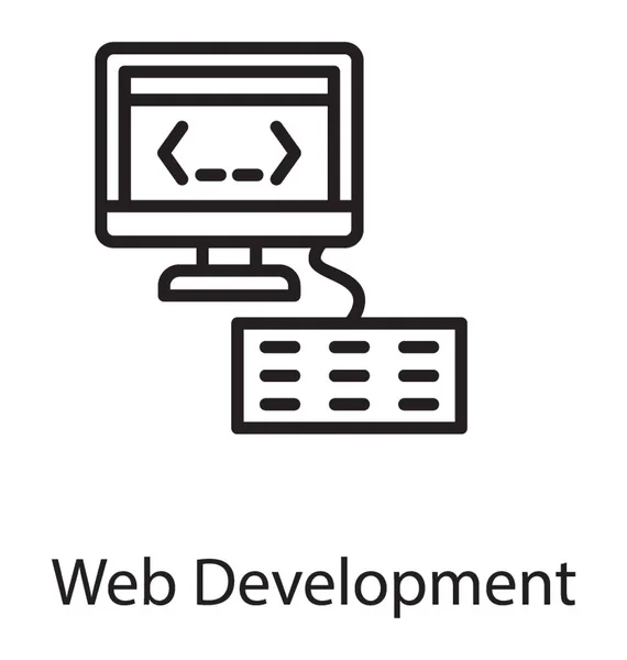 Lcd Com Alguns Códigos Teclado Mostrando Ícone Desenvolvimento Web — Vetor de Stock