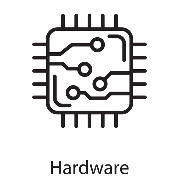 Chip Von Knoten Der Icon Für Hardware Macht — Stockvektor