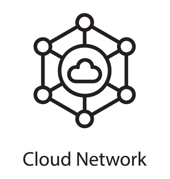 Cloud Netwerk Ter Aanduiding Van Wolk Binnen Sommige Knooppunten Met — Stockvector
