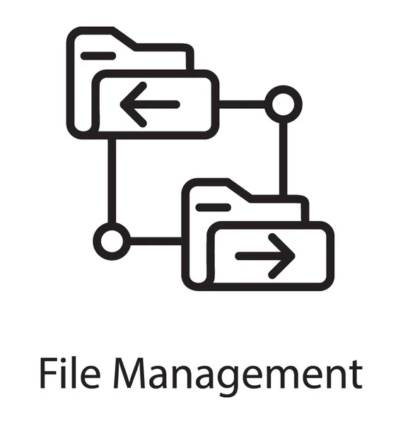 Папки Цикле Стрелками Единственном Направлении Значок Управления Файлами — стоковый вектор
