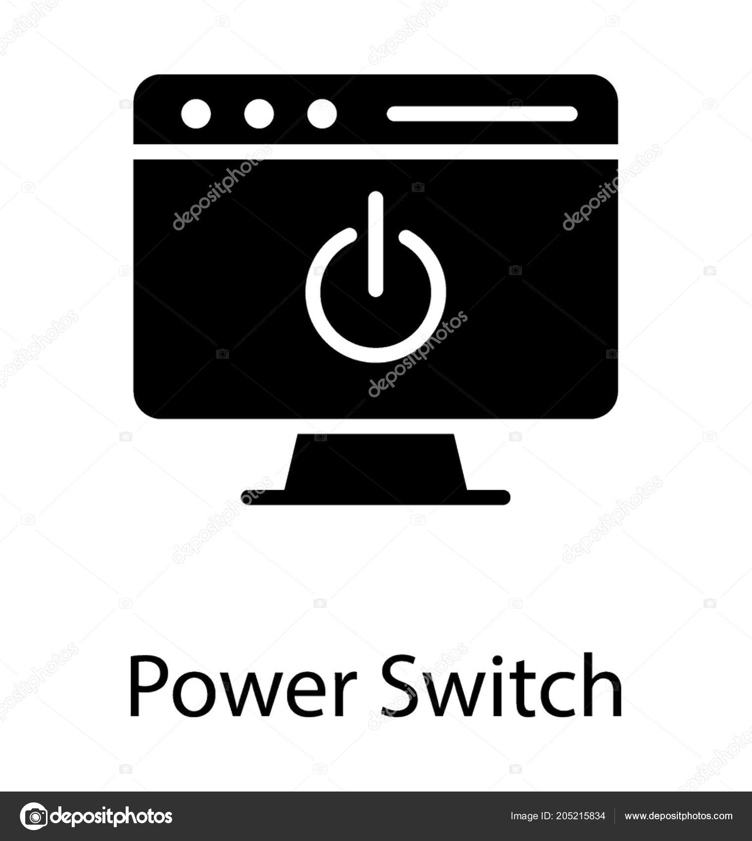 Power Button Monitor Display Screen Symbolising Standby Mode Stock