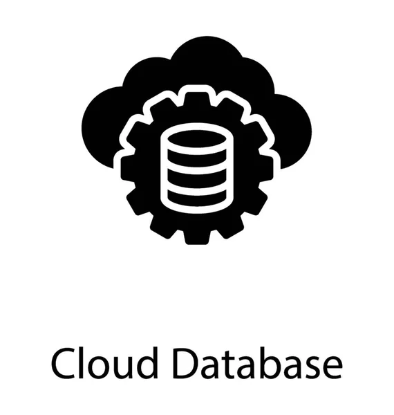 Datenbank Rack Einem Großen Zahnrad Mit Cloud Computing Hintergrund Cloud — Stockvektor