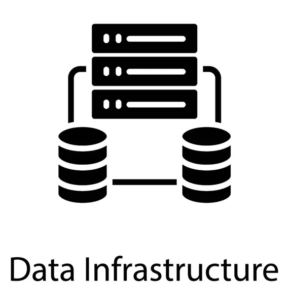 Databáze Sálový Počítač Připojen Více Hostitelských Sálové Počítače Datové Infrastruktury — Stockový vektor