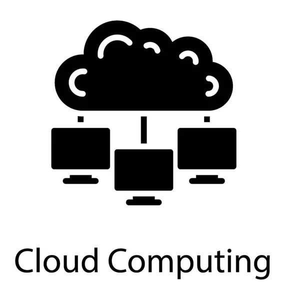 Cloud Computing Met Servers Van Client Grote Gegevens Cloud Verbindingspictogram — Stockvector