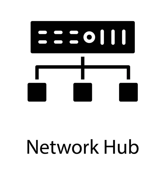 用于连接多个以太网设备的网络硬件设备 网络服务器图标向量 — 图库矢量图片