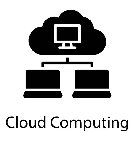 Partage Réseau Cloud Computing Service Partage Cloud — Image vectorielle