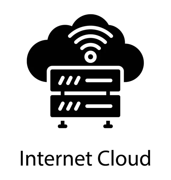 Datormoln Med Wifi Hotspot Och Databas Server Internet Cloud Ikonen — Stock vektor