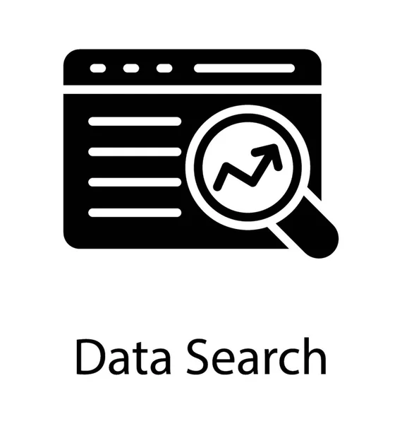 Magnifier Website Depicting Data Search Icon Vector — Stock Vector