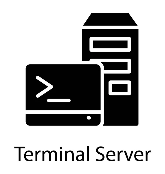 Une Conception Simple Glyphicon Serveur Terminal — Image vectorielle