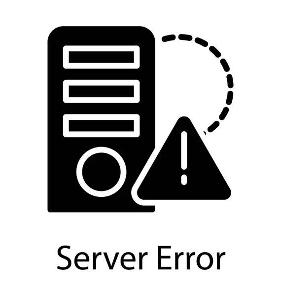 Errore Esclamazione Con Rack Mainframe Icona Errore Del Server — Vettoriale Stock