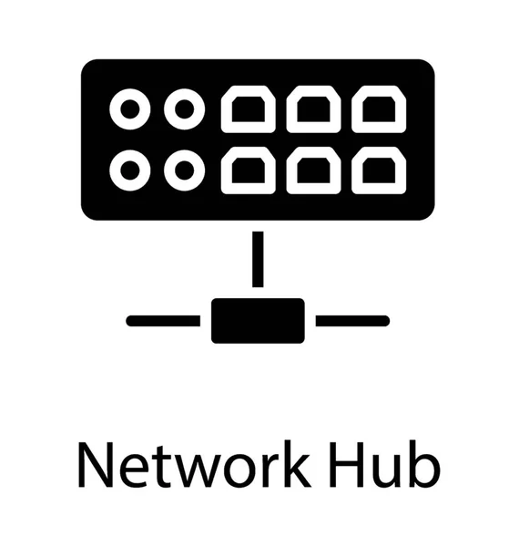 Сетевое Аппаратное Устройство Подключения Нескольких Устройств Ethernet Вектор Значков Сетевого — стоковый вектор