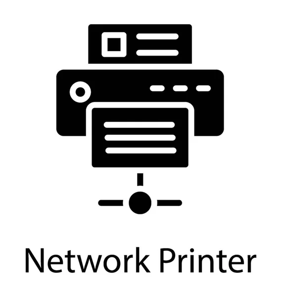 Ein Netzwerkdrucker Glyphosat Icon Design — Stockvektor