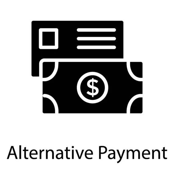 Eine Kreditkarte Mit Dem Bargeld Die Den Alternativen Zahlungsvorgang Aufzeigt — Stockvektor