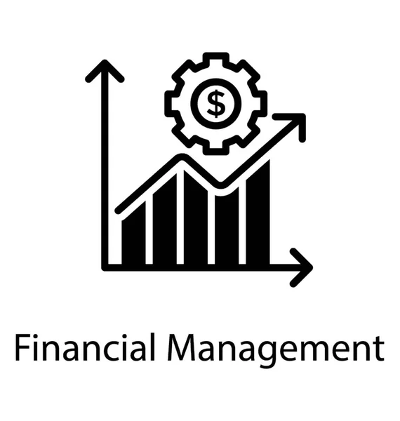 Graphique Avec Flèche Levée Dollar Engrenage Représentant Gestion Financière — Image vectorielle