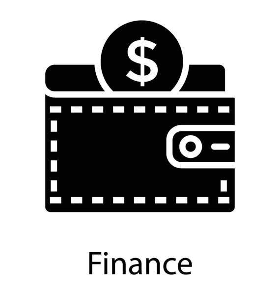 Ikona Peněženky Taškou Plnou Peněz Hotovosti Dolar — Stockový vektor