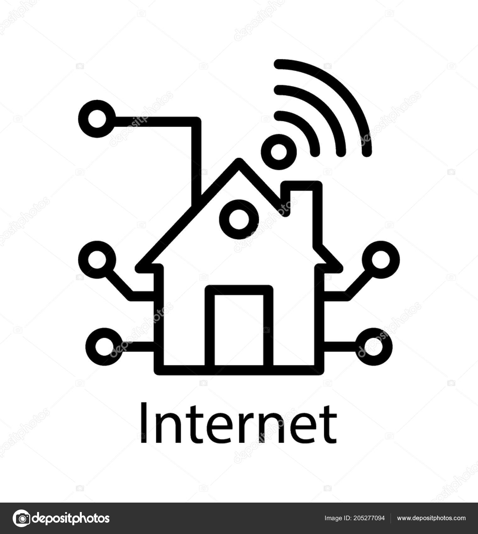 Wifi Signals House Home Icon Vector Stock Vector by