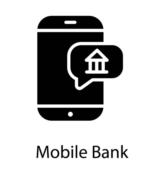 Smartphone Mit Bankenblase Neben Handy Banking Ikone — Stockvektor