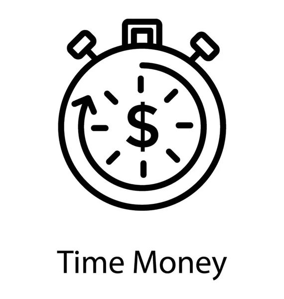 Chronomètre Avec Symbole Dollar Intérieur Représentant Temps Est Concept Argent — Image vectorielle