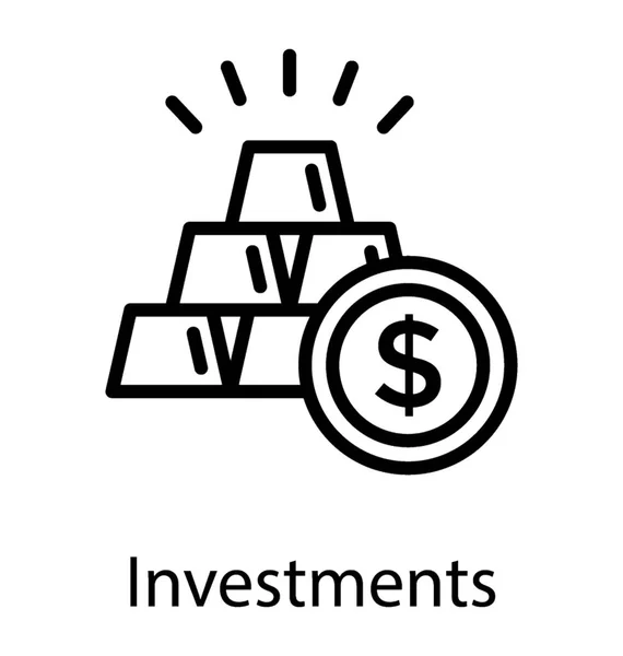 一叠黄金和美元符号描绘投资 — 图库矢量图片