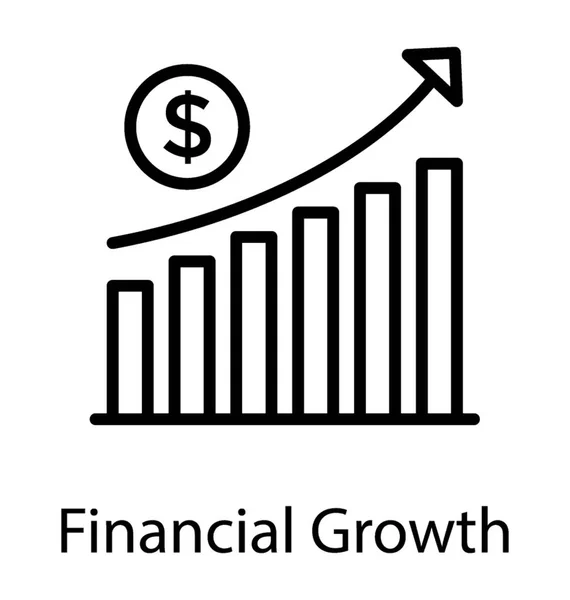 Gráfico Barras Com Seta Levantada Sinal Dólar Representando Aumento Dinheiro —  Vetores de Stock