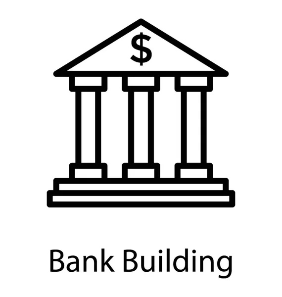 Столбчатое Здание Знаком Доллара Характеризующим Банк — стоковый вектор