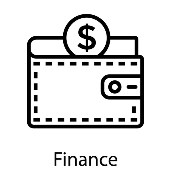 Ikona Peněženky Taškou Plnou Peněz Hotovosti Dolar — Stockový vektor