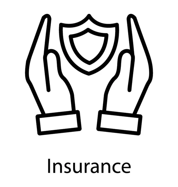 Both Hands Serving Shield Denoting Insurance Concept — Stock Vector