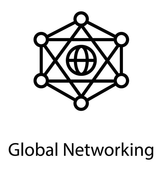 Globe Főmotívuma Globális Hálózati Kapcsolatok — Stock Vector