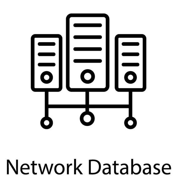 Ein Piktogramm Des Datenbankmanagementsystems Kennzeichnet Das Symbol Der Datenverwaltung — Stockvektor