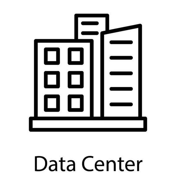 Une Architecture Bâtiment Présentant Comme Image Icône Datacenter — Image vectorielle