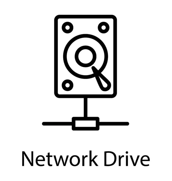 Festplatte Sharing Netzwerk Netzwerk Laufwerk Symbol Image — Stockvektor