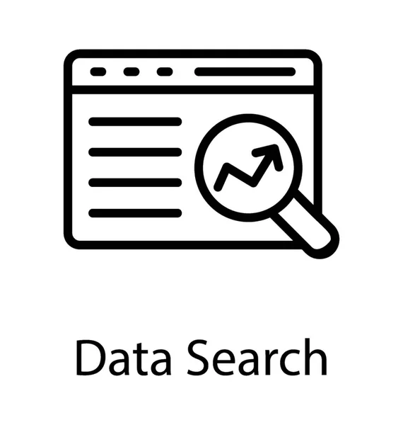 Magnifier Website Depicting Data Search Icon Vector — Stock Vector