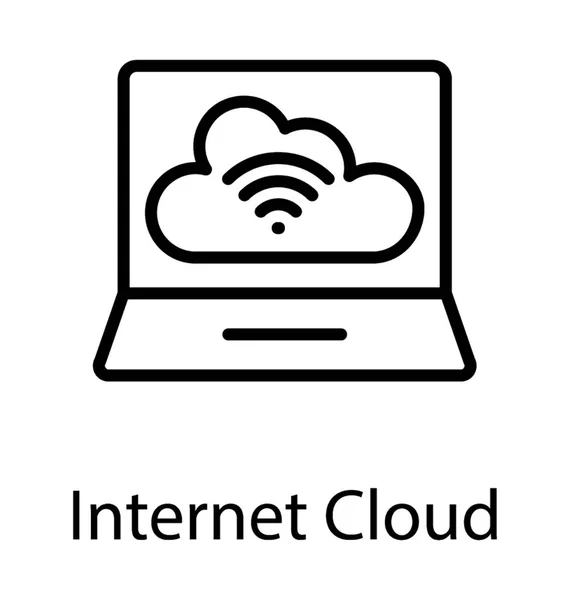 Cloud Computing Avec Signaux Wifi Concept Icône Cloud Internet — Image vectorielle