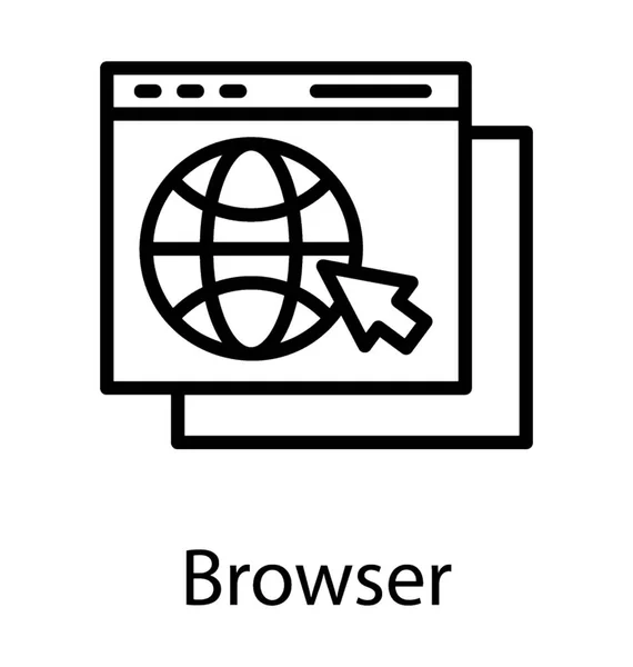 Eine Webseite Mit Globus Raster Und Mauszeiger Ist Internet Browser — Stockvektor